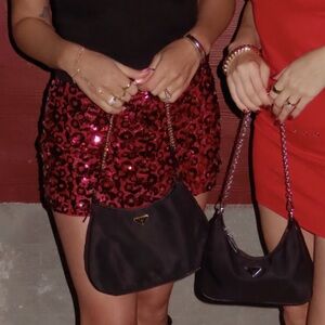 Stepping Out In Style Sequin Mini Skirt Wine